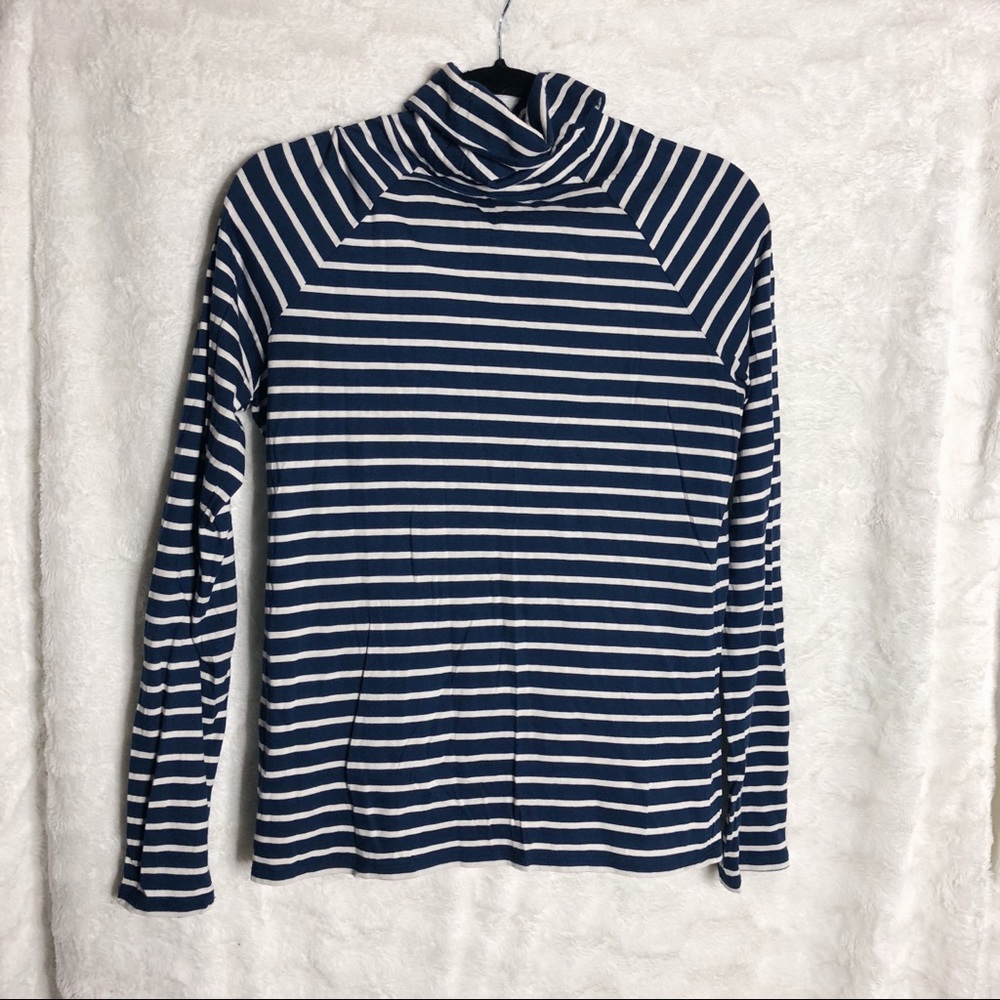 Turtleneck Stripe Blue top Size L Forever 21
